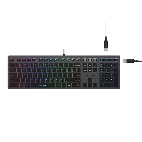Tastatură A4Tech Fstyler FX60H, X-Key, cu cablu 1.5 m, negru, USB