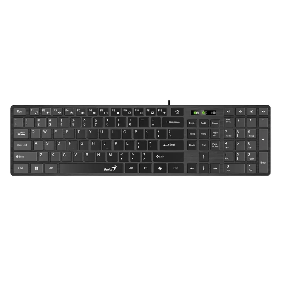 Tastatură Genius Slimstar 126, cu cablu 1.4 m, chirilică, USB, negru