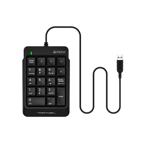 Tastatură A4Tech FK13P, Numpad, cu tastatură numerică, USB, cablu 1.5 m, negru