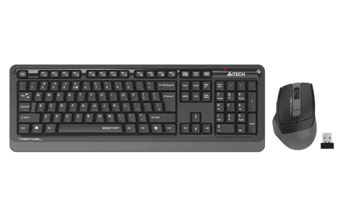 Set A4Tech - tastatură și mouse Fstyler FGS1035Q, 2.4 GHz, Nano USB, 6 butoane mouse, AAA, gri