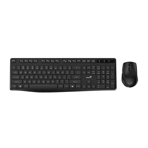 Set tastatură Genius și mouse KM-8206S, wireless, USB, 3 butoane pe mouse, 2 AAA/1 AA, 12 butoane rapide pe tastatură