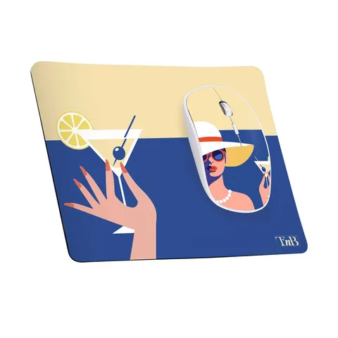 Set mouse TNB și pad Exclusiv Cocktail, USB Type-A, 3 butoane