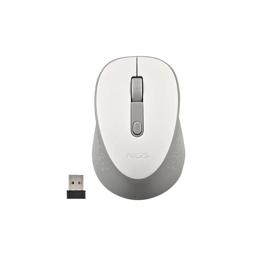 Mouse NGS Dew, wireless, 3 butoane, 1600 dpi, alb