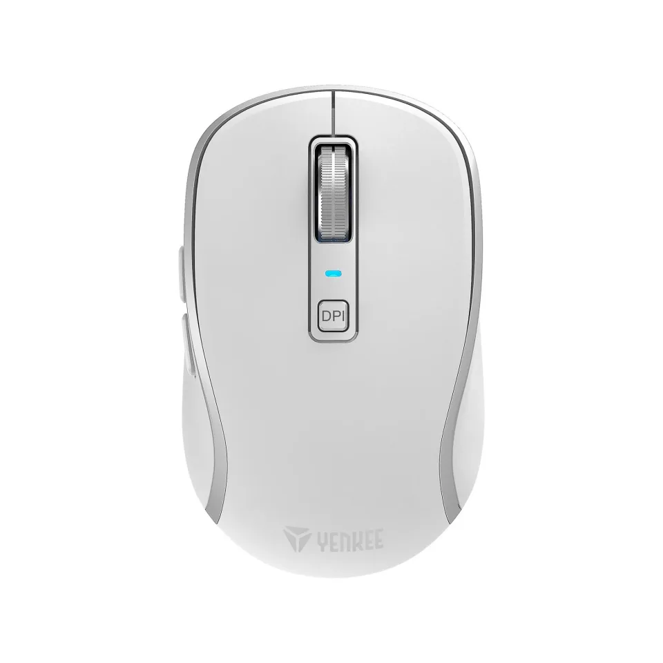 Mouse Yenkee YMS 2085WE, wireless, 2400 dpi, USB, 6 butoane, Li-Polymer, alb