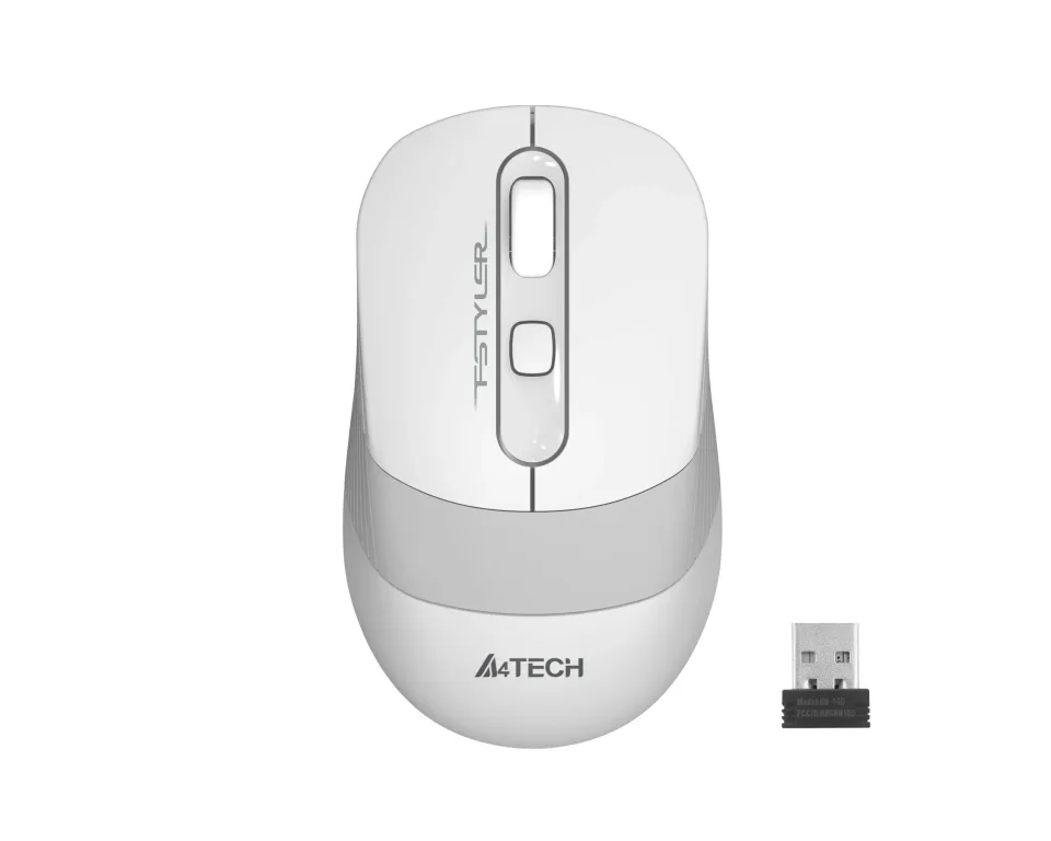 Mouse A4Tech Fstyler FG10S, wireless, silentios, AA, alb