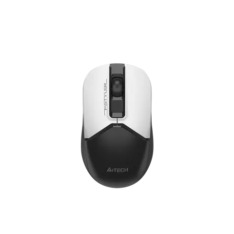 Mouse A4Tech Fstyler FG12S, wireless, silentios, 3 butoane, AA, alb-negru