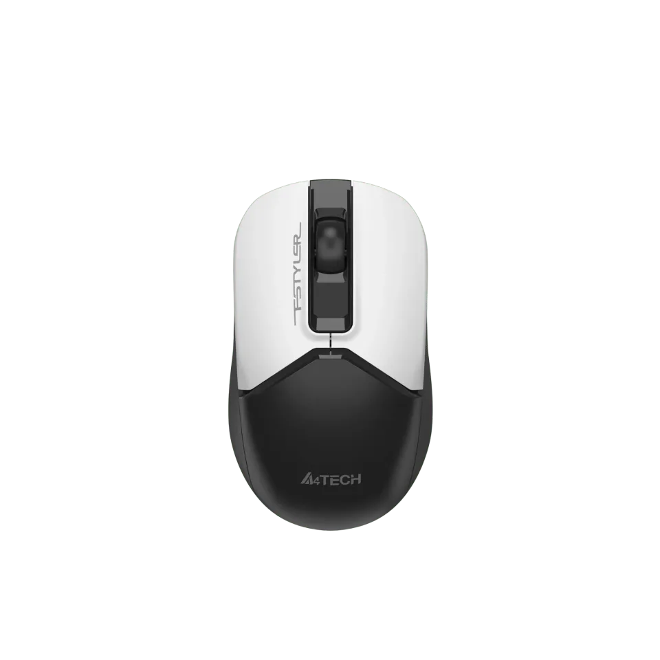 Mouse A4Tech Fstyler FG12S, wireless, silentios, 3 butoane, AA, alb-negru
