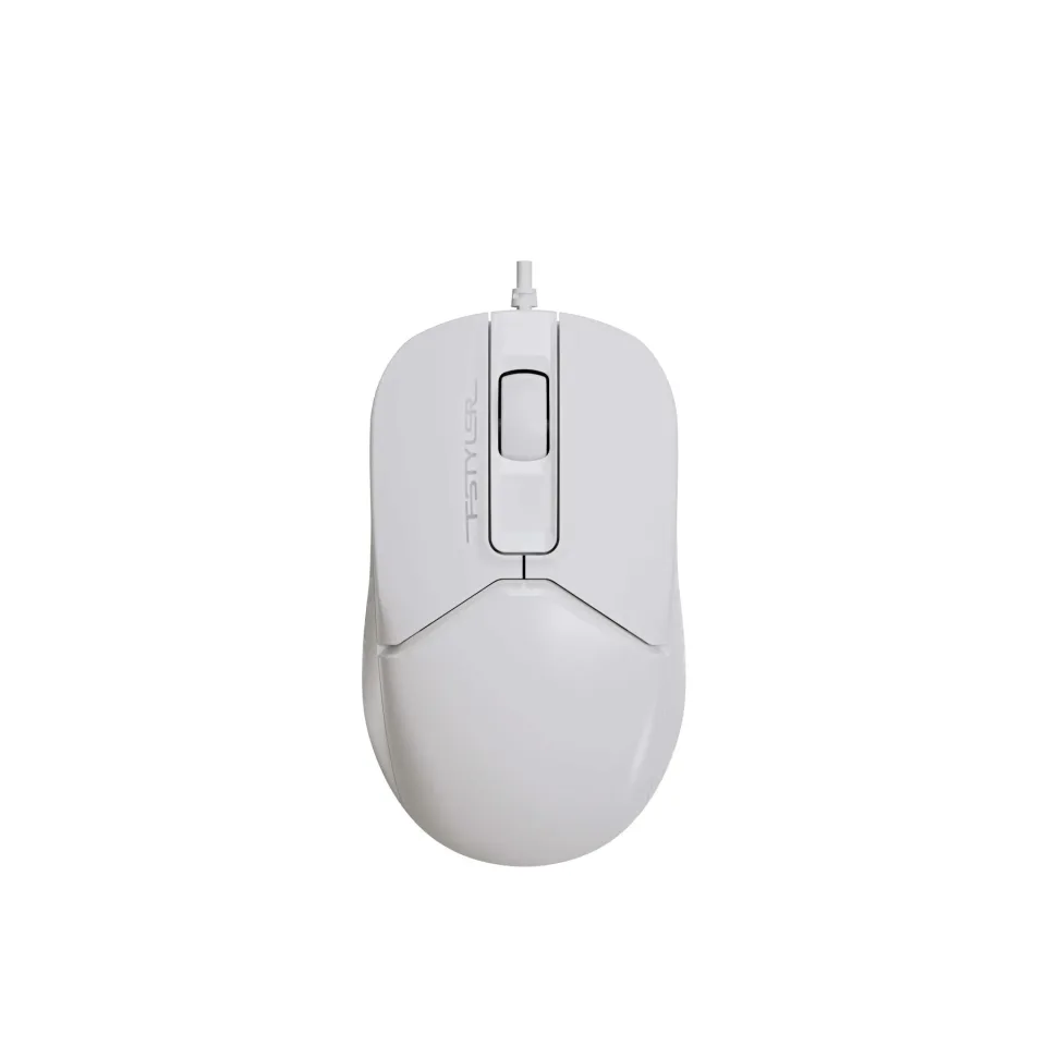 Mouse A4Tech Fstyler FM12S, cu fir, silențios, USB, 3 butoane, alb