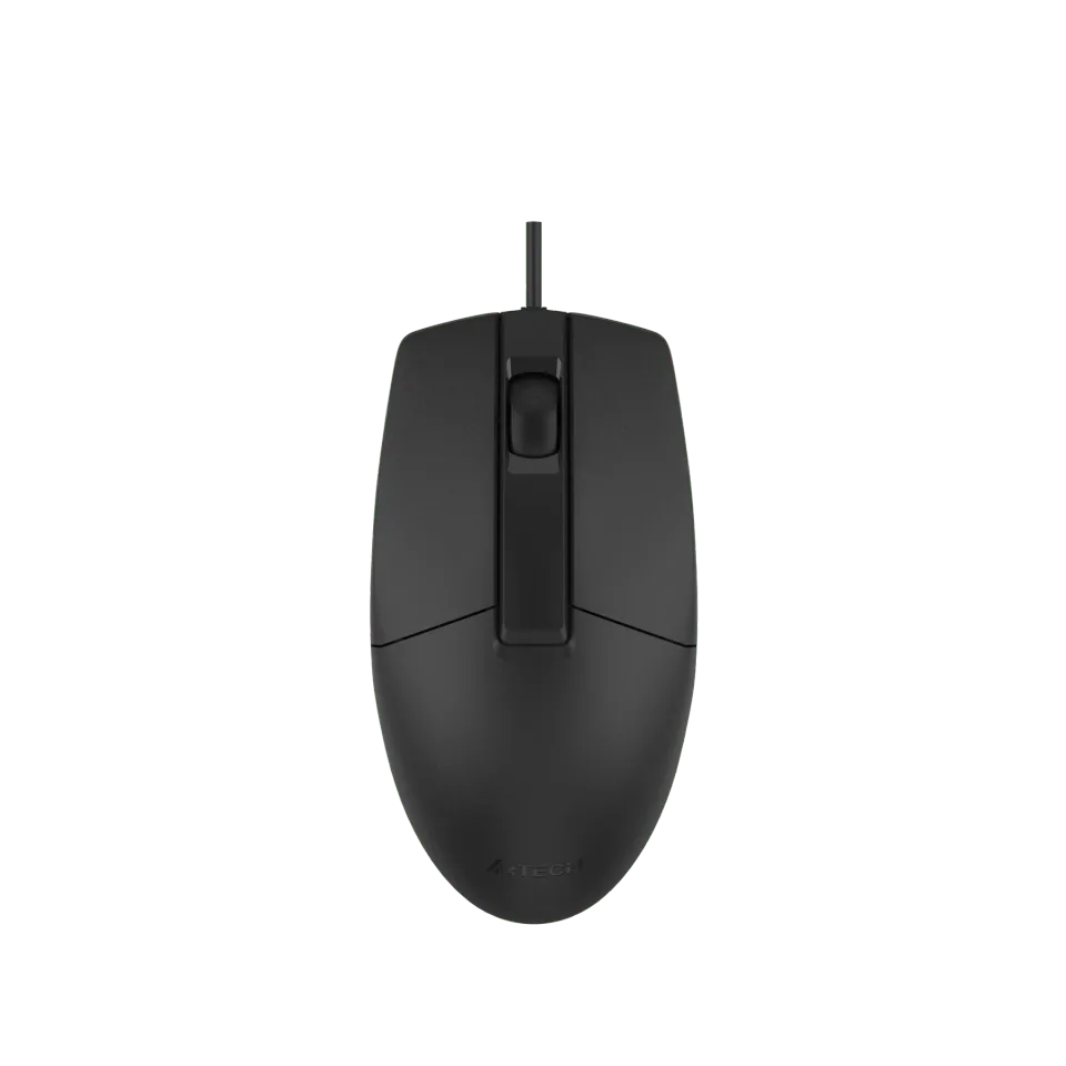 Mouse A4Tech OP-330S, cu fir, silențios, USB, negru