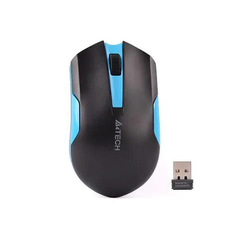 Mouse A4Tech V-Track G3-200N, wireless, AA, negru-albastru