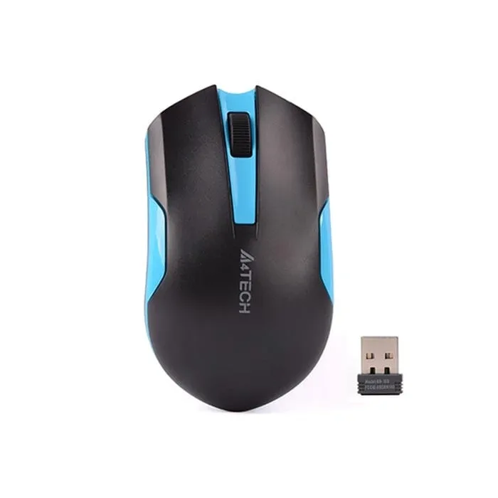 Mouse A4Tech V-Track G3-200N, wireless, AA, negru-albastru