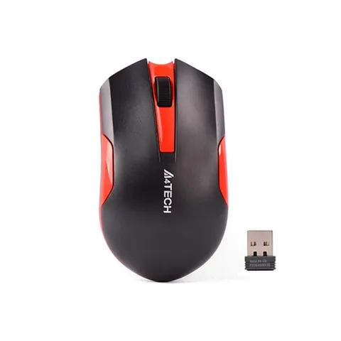 Mouse A4Tech V-Track G3-200N, wireless, AA, negru-roșu