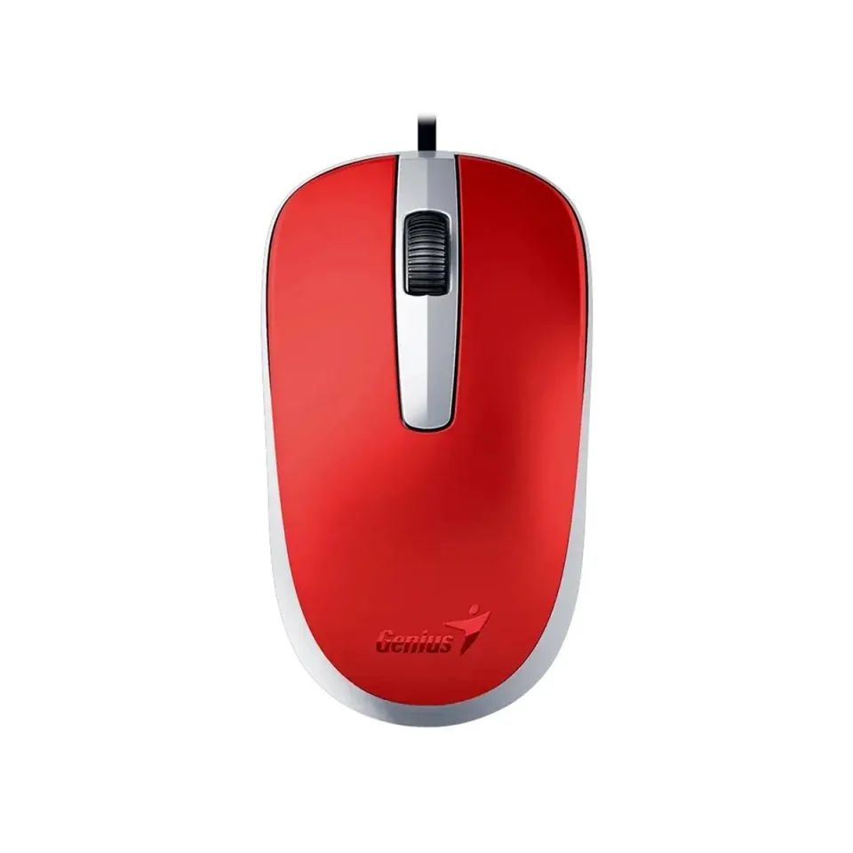 Mouse Genius DX-120, cu cablu, USB Type-A, 3 butoane, roșu