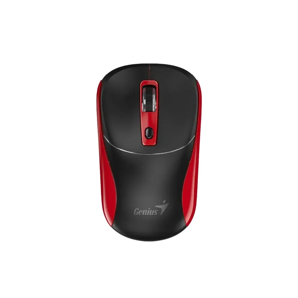Mouse Genius NX-7123, wireless, AI Copilot, USB, 4 butoane, AA, negru-roșu
