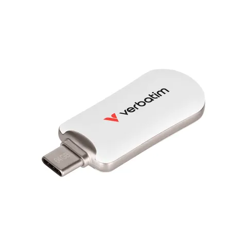 Memorie USB Flash Verbatim Plectra, 64 GB, USB Type-C 3.2, alb