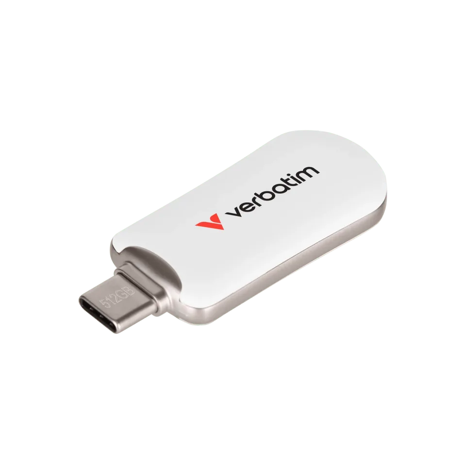 Memorie flash USB Verbatim Plectra, 512 GB, USB Type-C 3.2, alb