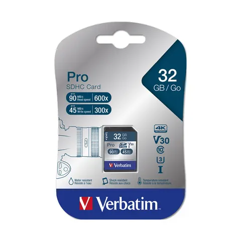 Card Memory Verbatim SDHC Pro Secure, 32 GB, clasa 10, UHS-I