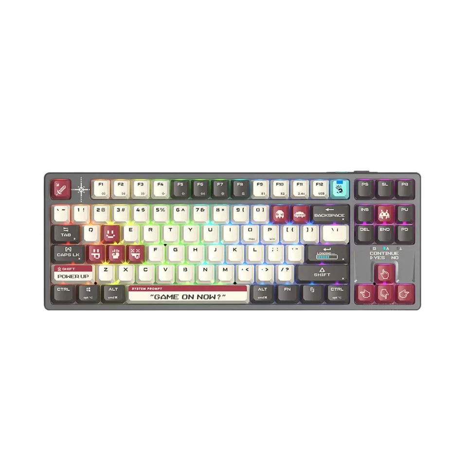 Tastatură Bloody Pixels Red WS87, wireless, gaming
