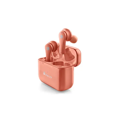 Căști NGS Artica Bloom, cu Bluetooth, cu carcasă de încărcare, USB Type-C, coral