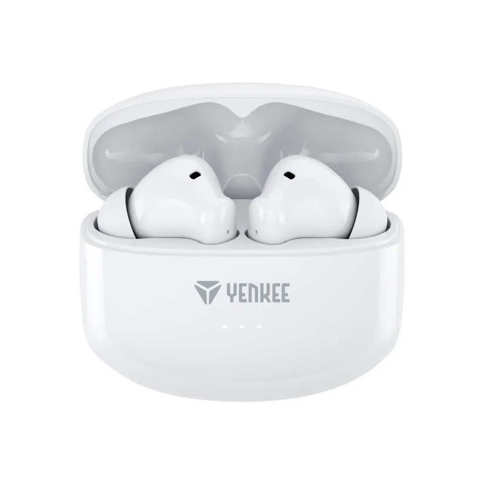 Căști Yenkee YHP 08BT ANC, wireless, cu carcasă de încărcare, USB, 98 dB, alb