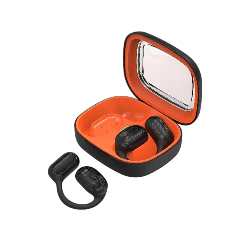 Căști Wesdar TWS516, wireless, cu Bluetooth, negru-portocaliu