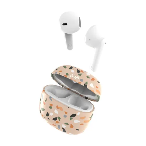 Căști TNB Exclusive Terrazzo, wireless, cu Bluetooth, cu carcasă de încărcare, USB Type-C, 102 dB