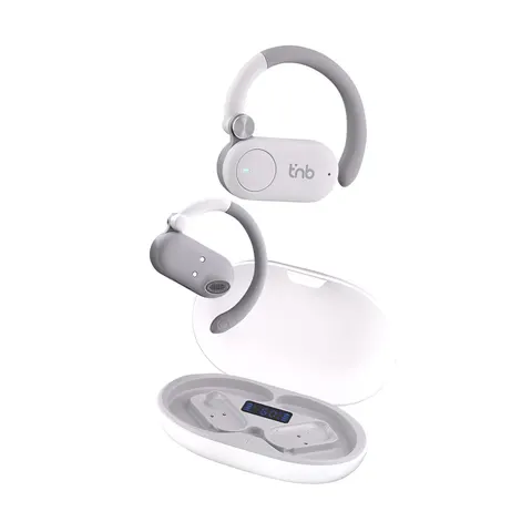 Căști TNB Energy Free, wireless, cu carcasă de încărcare, USB Type-C, 90 dB, alb