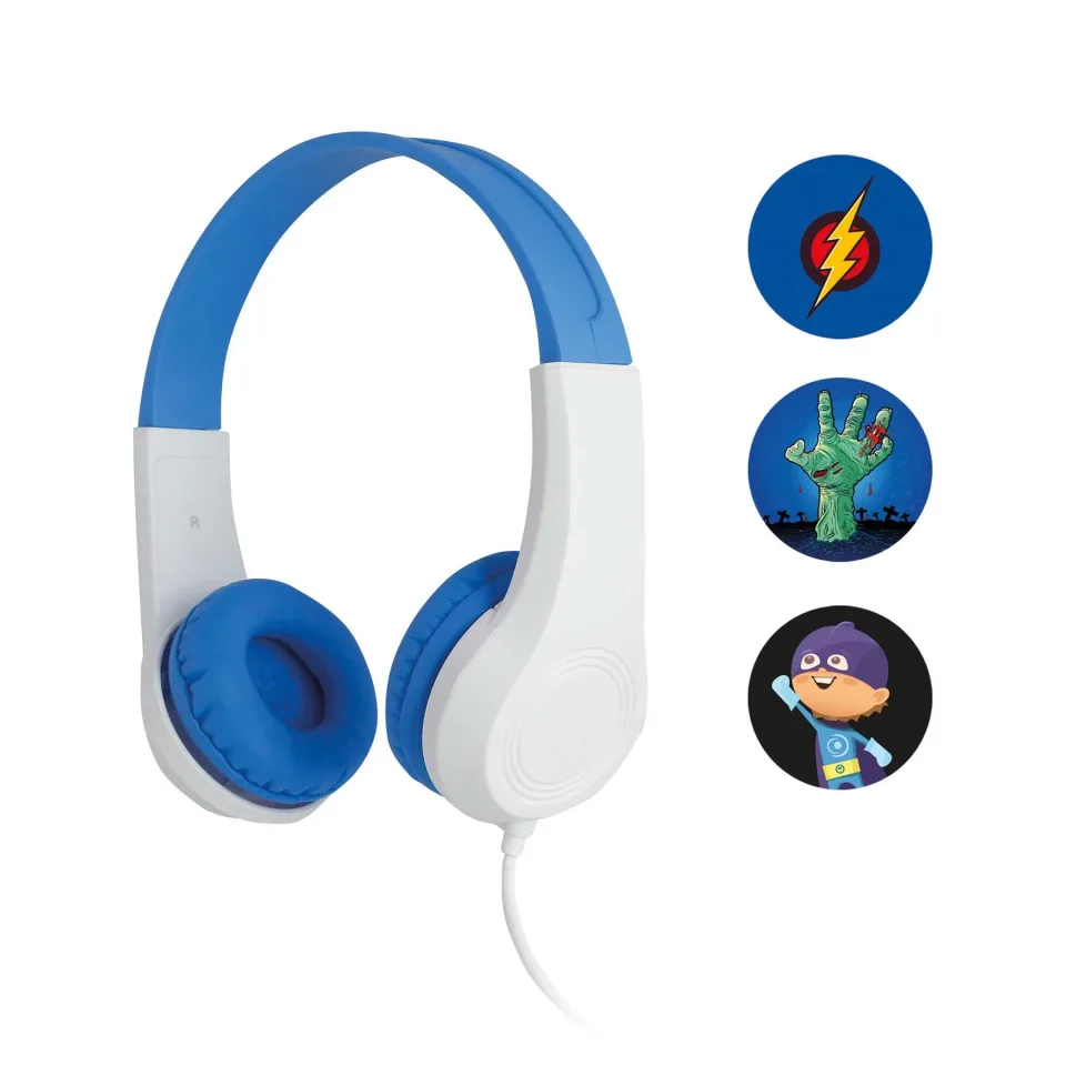 Căști Sencor SEP 255BL, cu cablu 1,2 m, copii, jack 3,5 mm, 85 dB, albastru