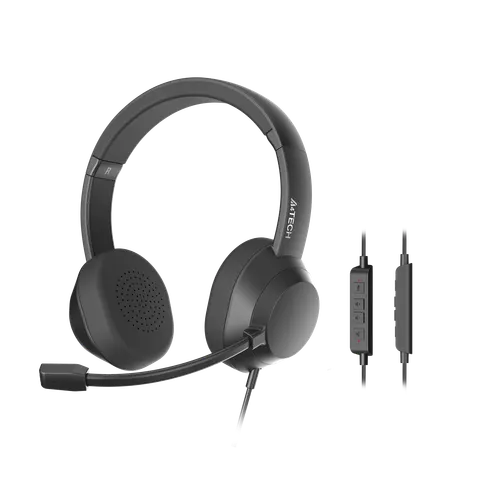 Căști A4Tech Fstyler FH150U, USB, cu cablu 2 m și microfon, 98 dB, negru