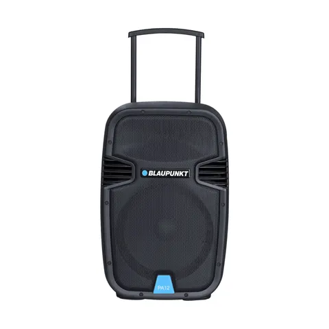 Boxă Blaupunkt PA12, karaoke, cu Bluetooth, radio FM, USB/SD/AUX, 650 W, cu 1 microfon cu fir, negru