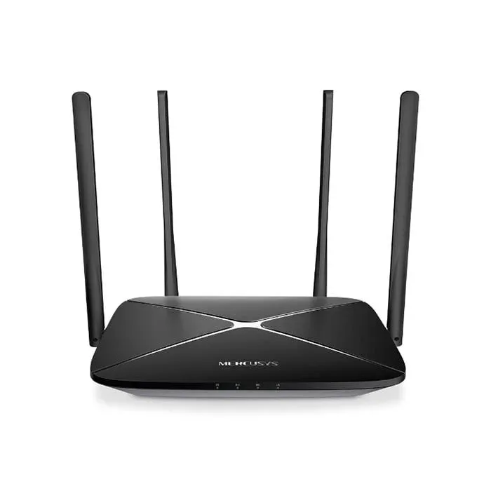Router Mercusys AC10, AC1200, wireless, 4 antene, 2.4/5 GHz, 3 porturi Ethernet, negru
