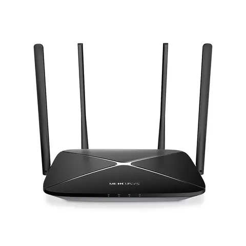 Router Mercusys AC12G, wireless, 4 antene, 2.4/5 GHz, negru