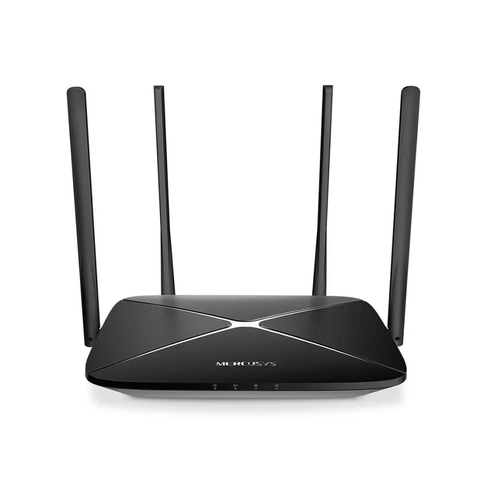 Router Mercusys AC12G, wireless, 4 antene, 2.4/5 GHz, negru