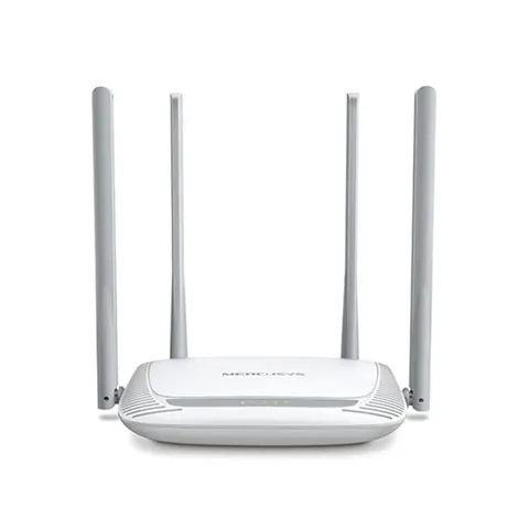 Router Mercusys MW325R N300, wireless, 4 antene, 2.4 GHz, negru