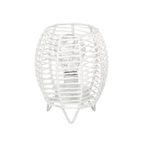 Lampă de birou Giftdecor, rotundă, cu frânghie, albă