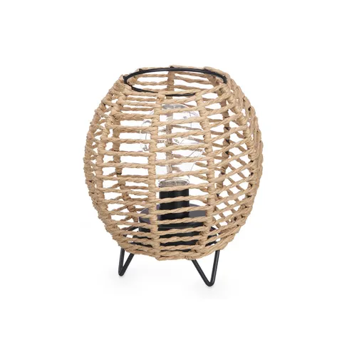 Lampă de birou Giftdecor, rotundă, cu funie, maro