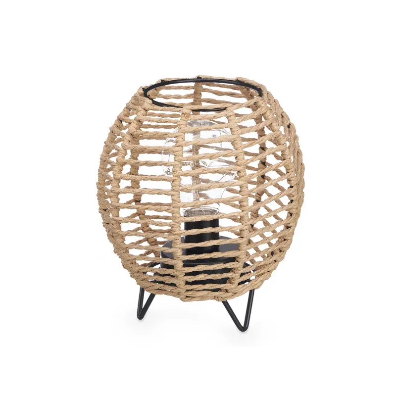 Lampă de birou Giftdecor, rotundă, cu funie, maro