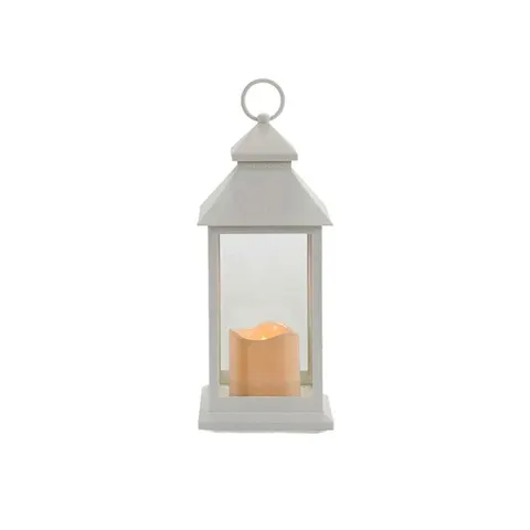 Felinar Giftdecor, mare, plastic, LED, alb