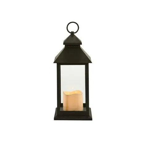Felinar Giftdecor, mare, plastic, LED, negru