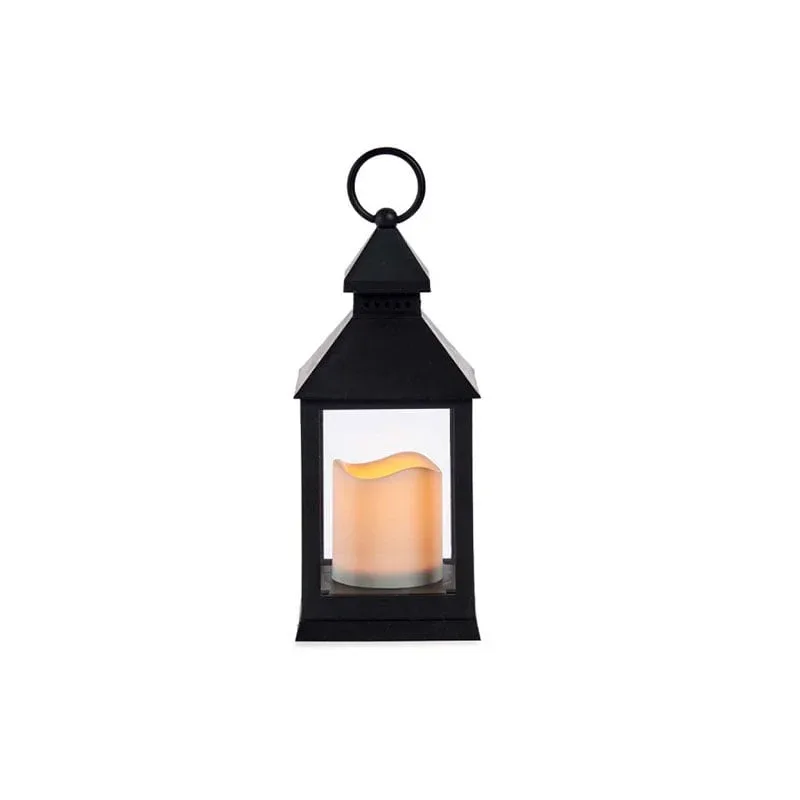 Felinar Giftdecor, mic, plastic, LED, negru