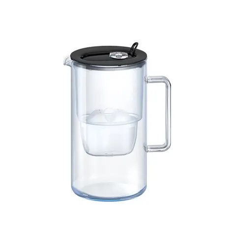 Cana filtrantă Aquaphor Glass, sticlă, 2.5 L, negru
