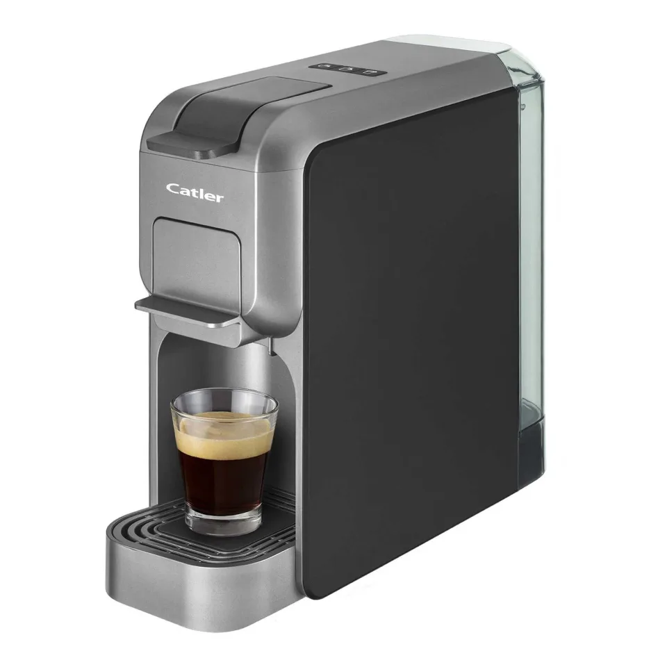 Espressor Catler ES700, pentru capsule Dolce Gusto, Nespresso, Caffissimo, 1350 W, presiune pompă 15 bar, negru-argintiu