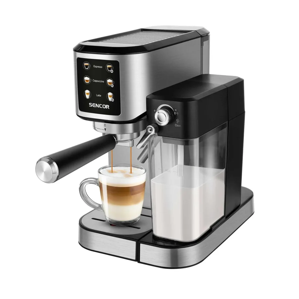 Espressor Sencor SES 4910SS, 20 bar, 1350 W, cu recipient pentru lapte