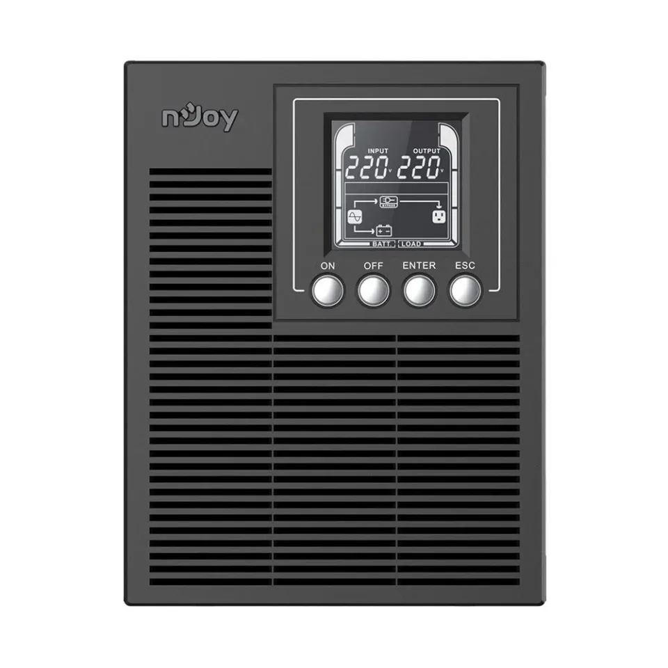 Sursă de alimentare neîntreruptibilă UPS nJoy Echo Pro 1000, On-line, 1000VA, 800W, 4 ore, LCD, 2 baterii