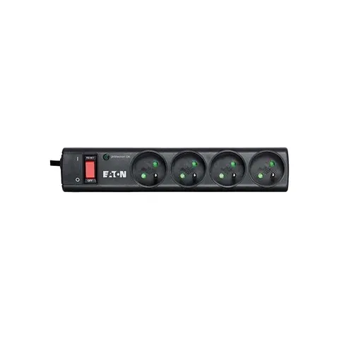 Prelungitor Eaton Protection Strip, cu 4 prize, curent maxim 10 A, 2500 W, negru