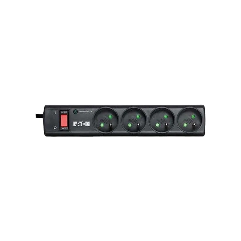 Prelungitor Eaton Protection Strip, cu 4 prize, curent maxim 10 A, 2500 W, negru