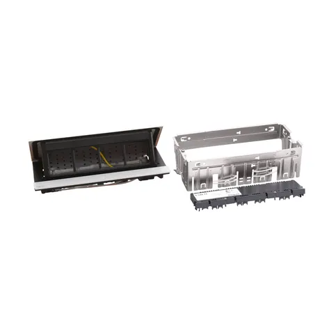 Cutie pentru mobilier Legrand Incara Pop-up, cu 8 module, culoare aluminiu
