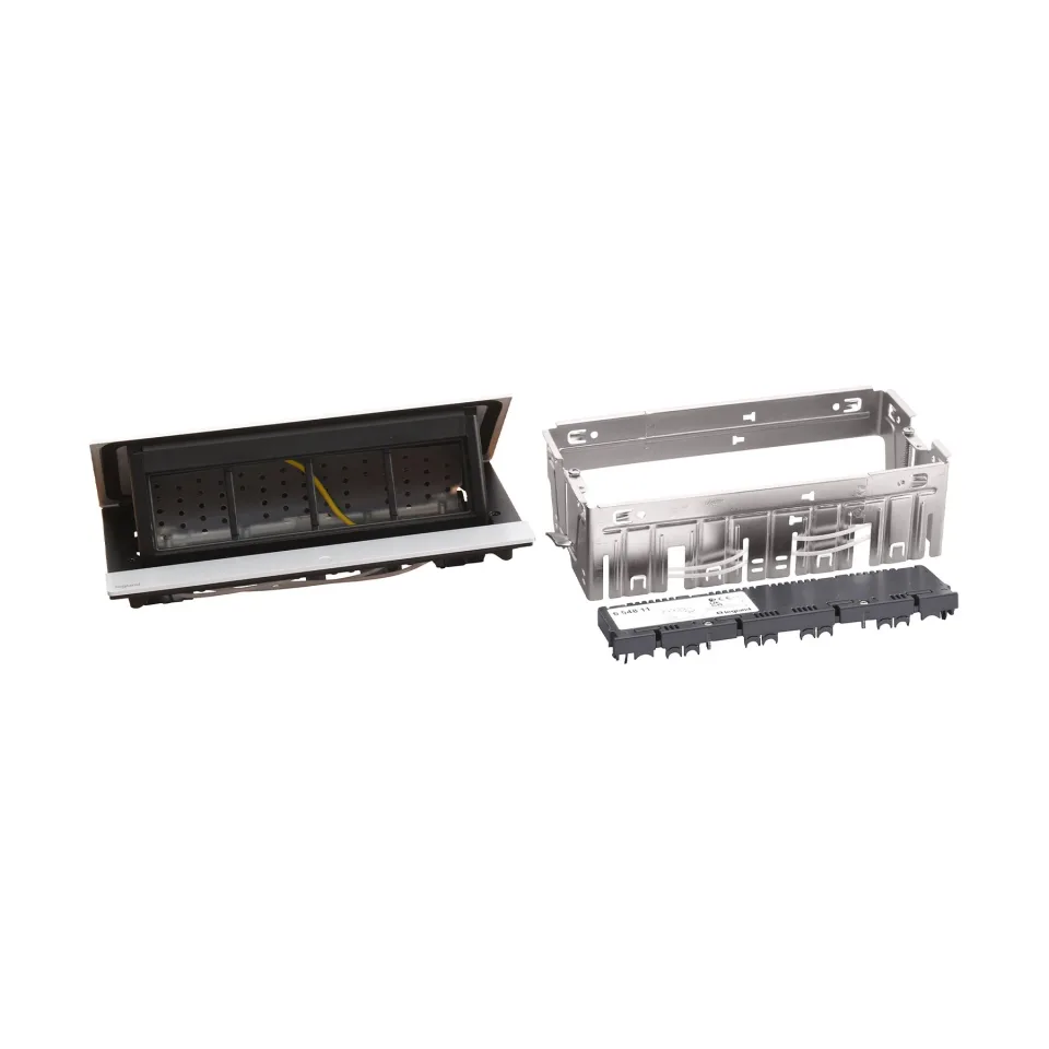 Cutie pentru mobilier Legrand Incara Pop-up, cu 8 module, culoare aluminiu