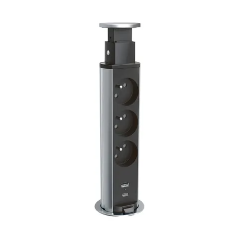 Coloană mobilier Legrand Incara Tower 60, 3x2P+E, cu USB, negru
