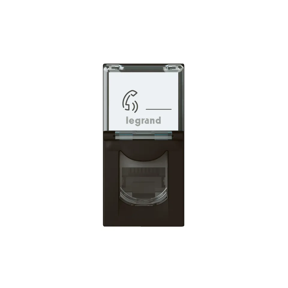 Priză Legrand Mosaic, RJ45, FTP Cat 6, cu 1 modul, negru